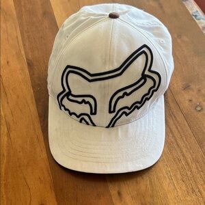 Fox White and Black Logo Cap
